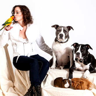 Karen and a few of her own furry friends!