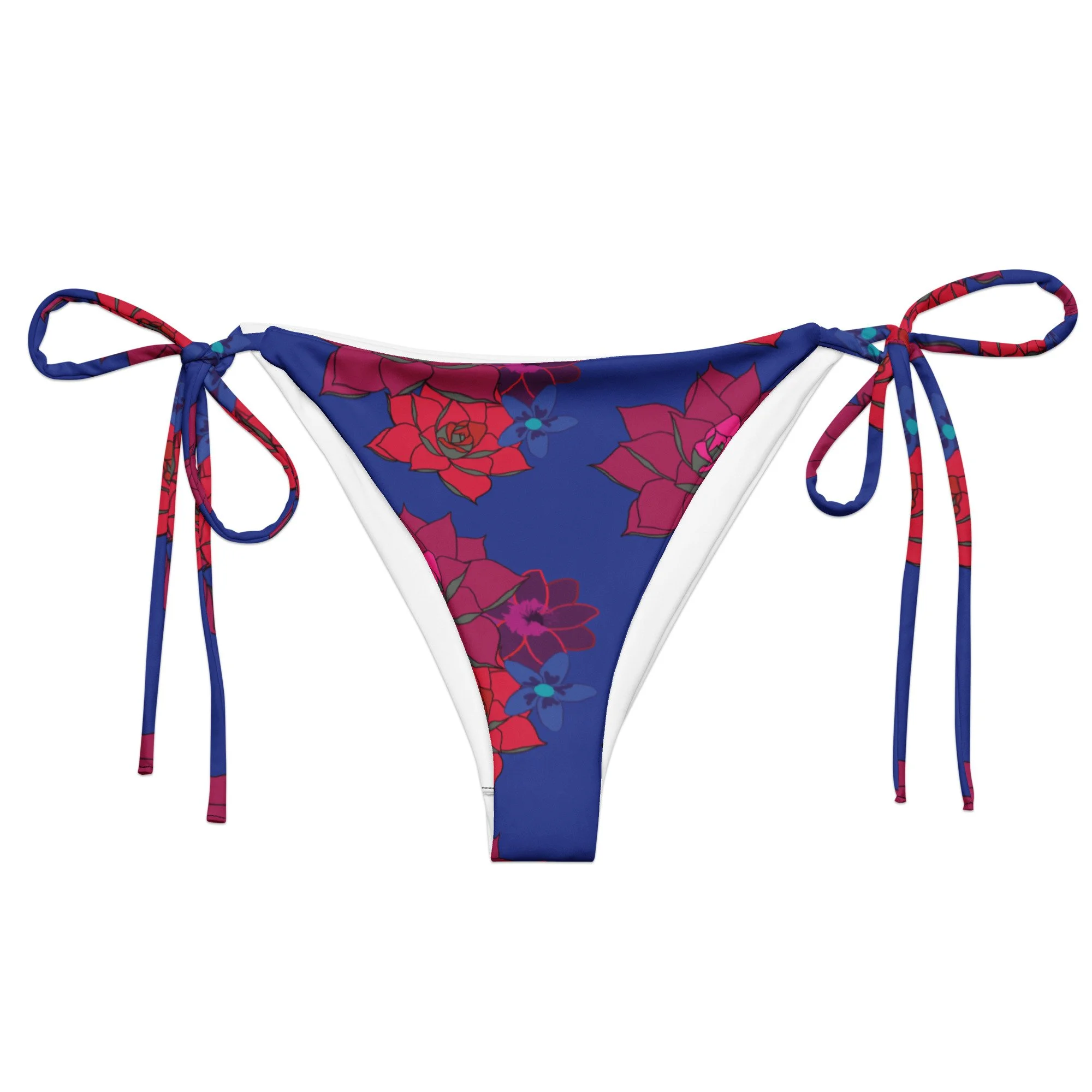 All-over print recycled string bikini bottom