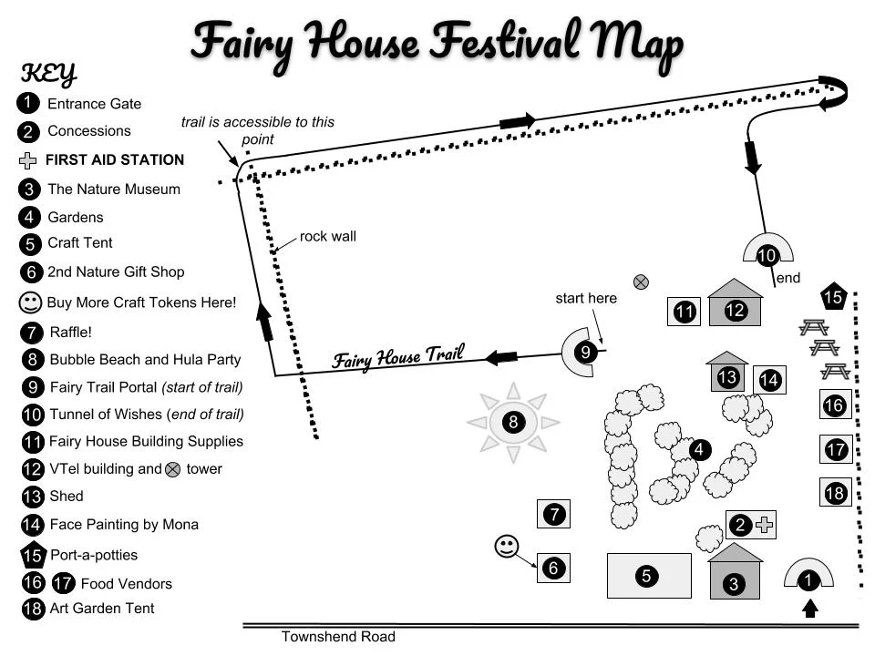 Click the map above to see an enlarged view of the Fairy Fest grounds