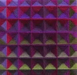 "Small Square VI", fiber, 6" x 6", $250
