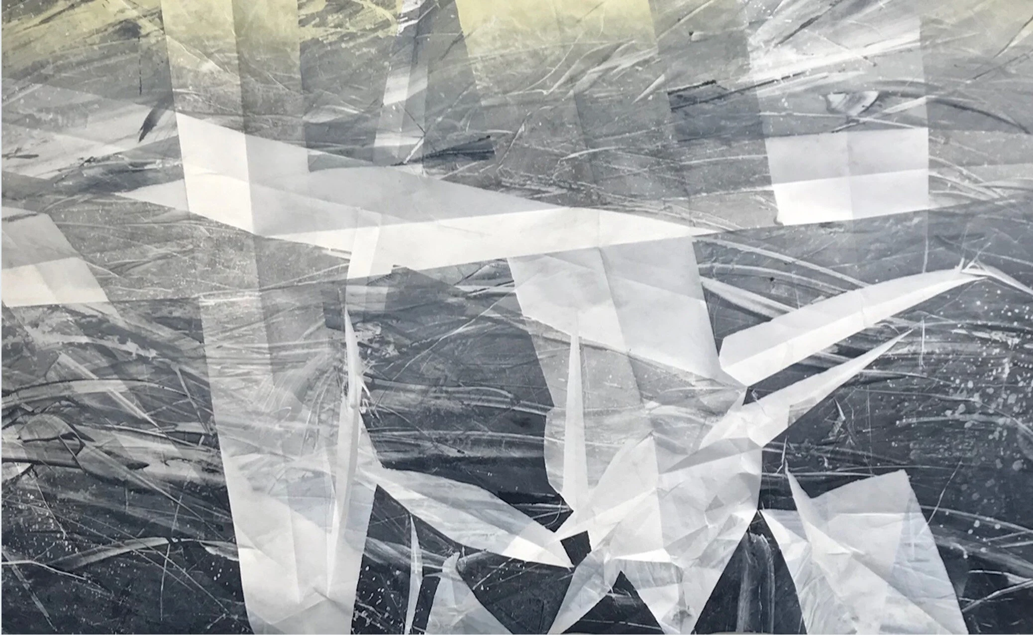 "Spring Thaw", monotype on Tyvek, 31" x 20" (unframed)