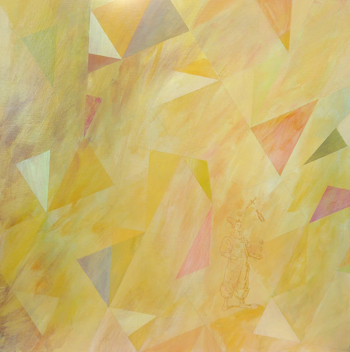 "Beware The Shards", acrylic &amp; image transfer on cradled panel, 30" x 30", $800