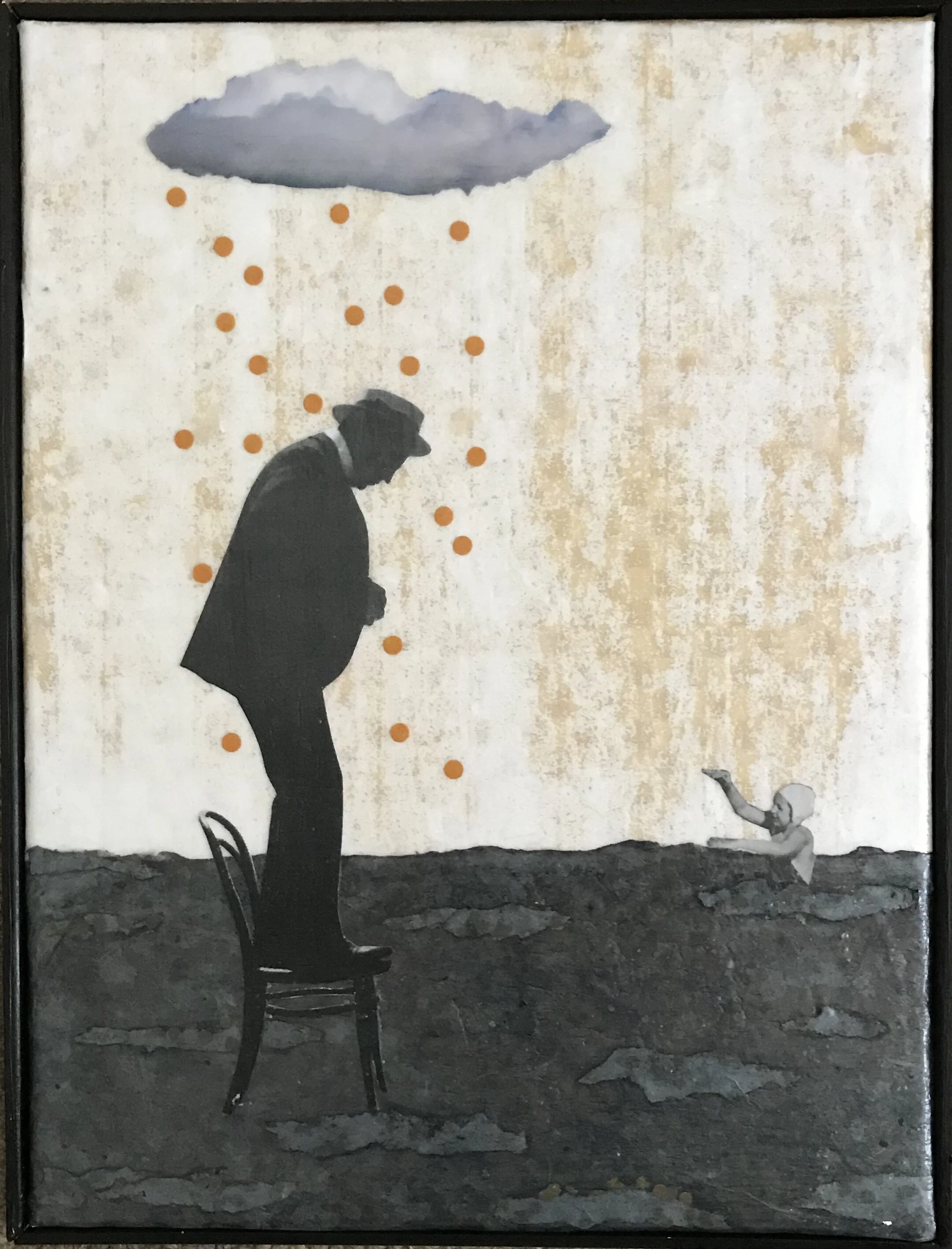 "The Endless Conversation", collage on canvas, 16.5" x 12.5", SOLD (framed)