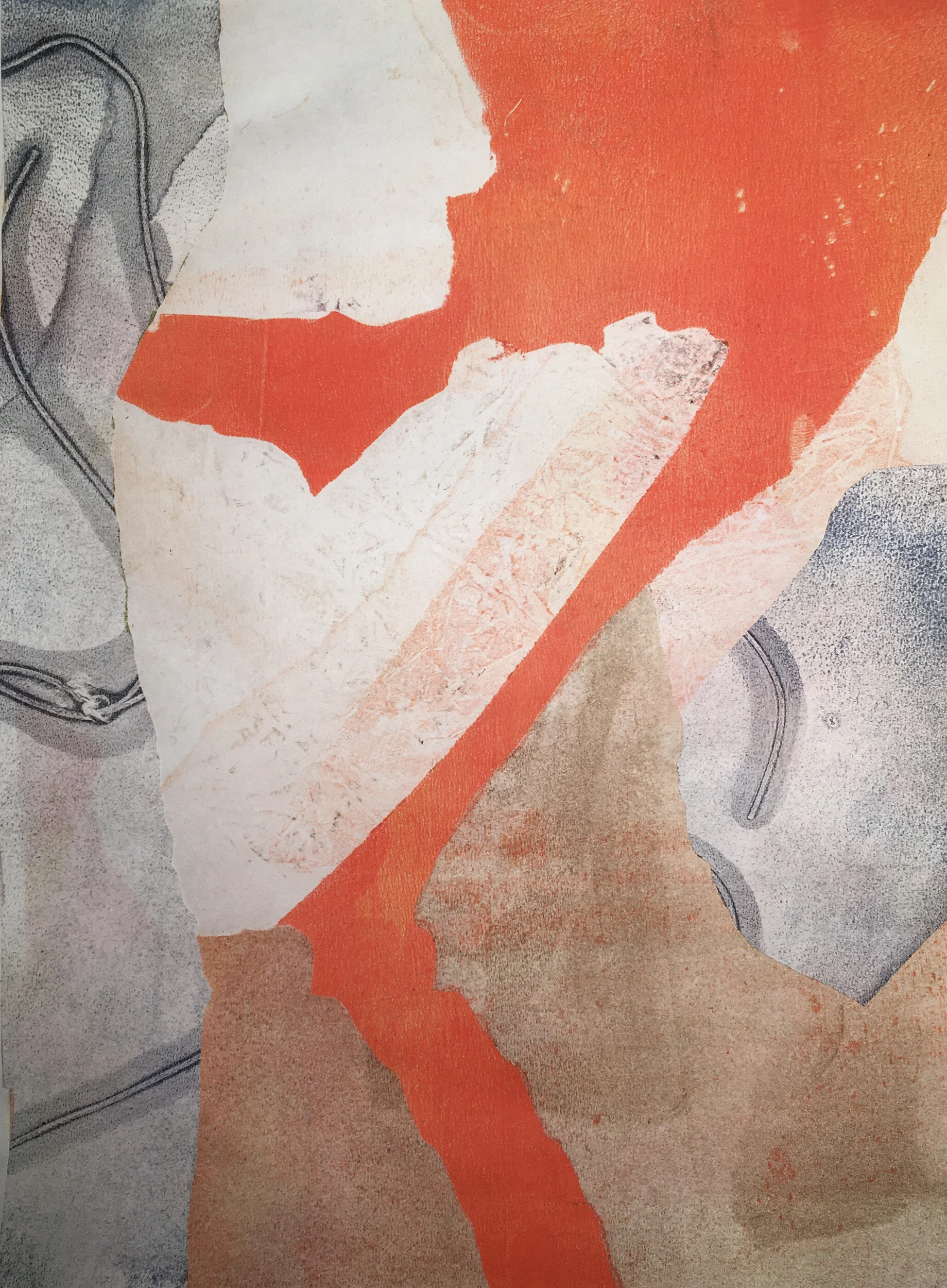 "Zee", monotype collage, 12" x 9", $300 (framed) $120 (unframed)