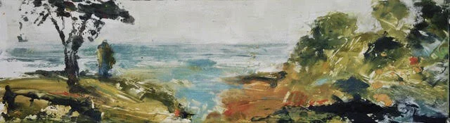 "Out To Sea", monotype, 12" x 26", $535 (framed)