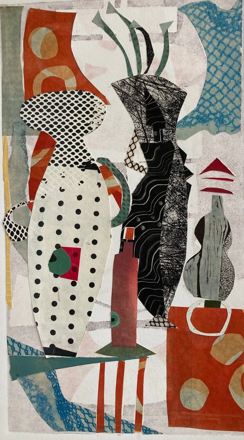 "Celebration", monotype collage, 18" x 11", $450 (framed)