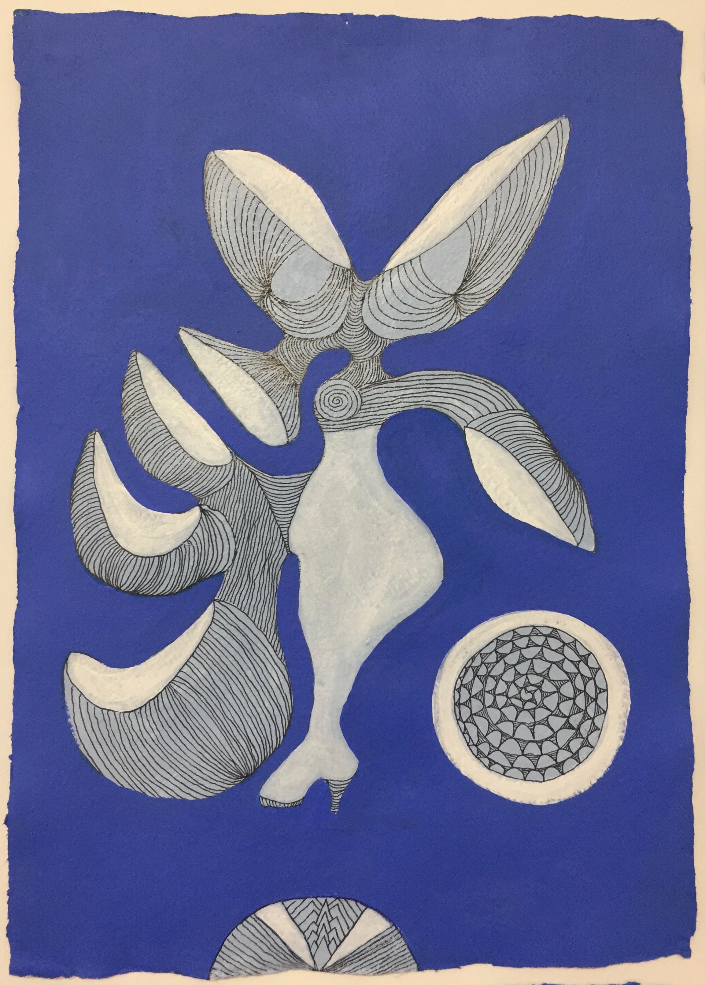 "Costa Rican Dreams IV", acrylic &amp; inks, 16.5" x 11.25", $700 (framed)