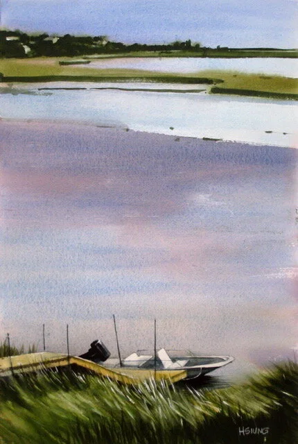 "Colors Of Sky", watercolor, 22" x 14.5" (image size), 29" x 21.5", $1,500 (framed) SOLD