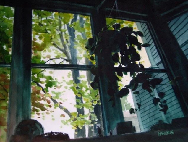 "Looking Up', watercolor, 25.5" x 30" (image size), 34.5" x 42", $4,000 (framed)