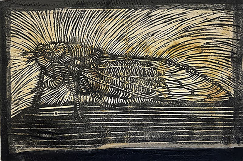 <p><strong>ANDREA TISHMAN</strong>linocut, gouache, teabag on wood panel<a href="/andrea-tishman-ccc2021">More →</a></p>