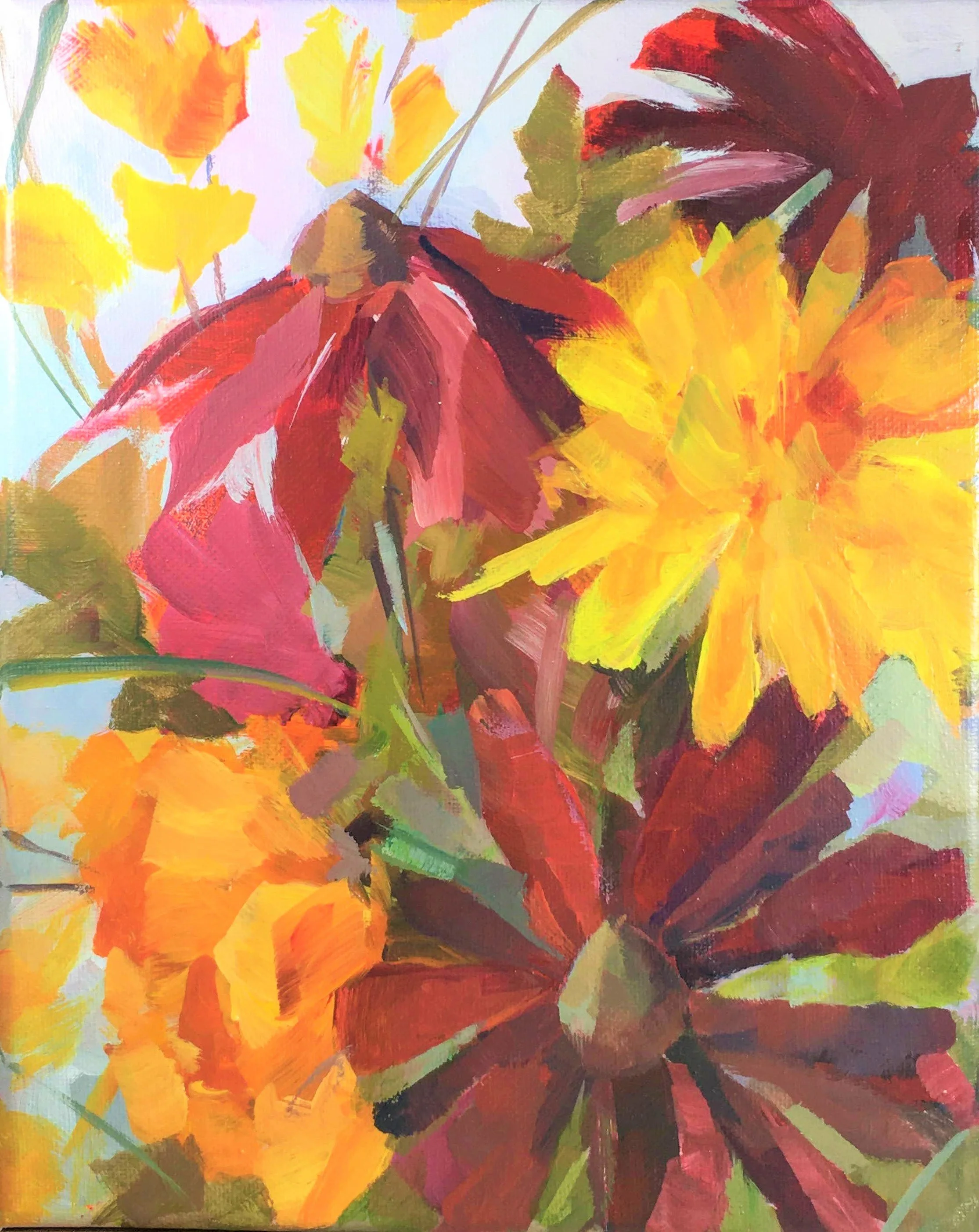 "Sing On", acrylic,  10" x 8" (image size), 11" x 9", $170 (framed) SOLD