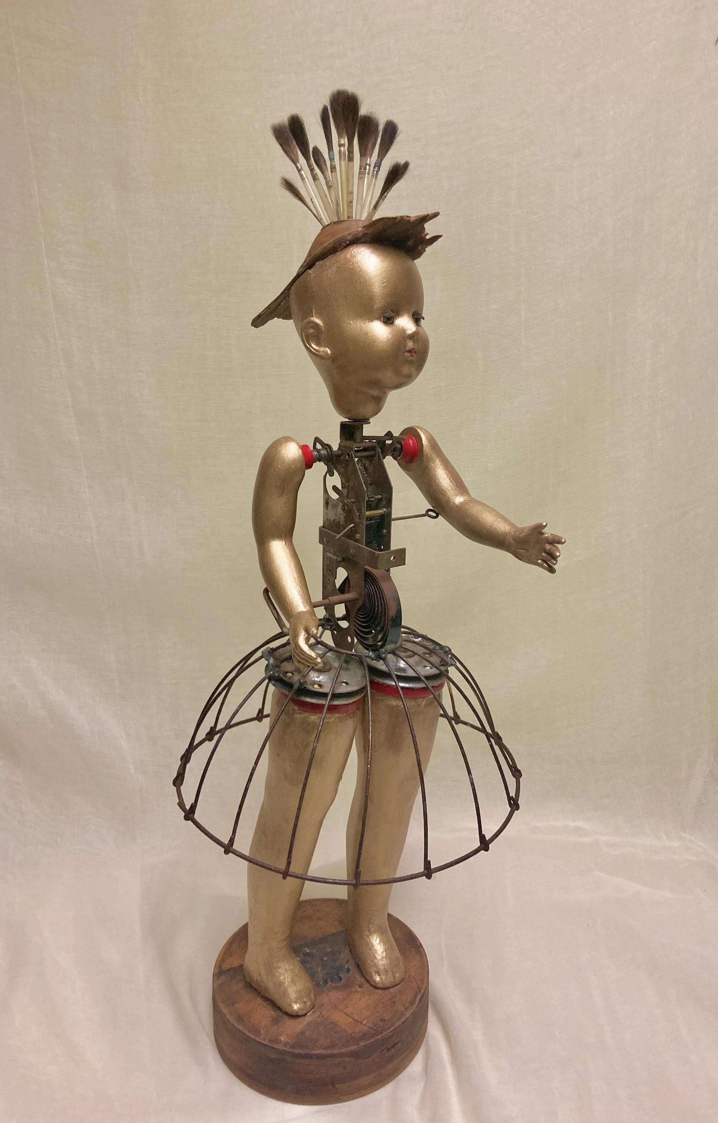 "Gilt But No Guilt", assemblage, 30" x 12" x 10", $450 SOLD