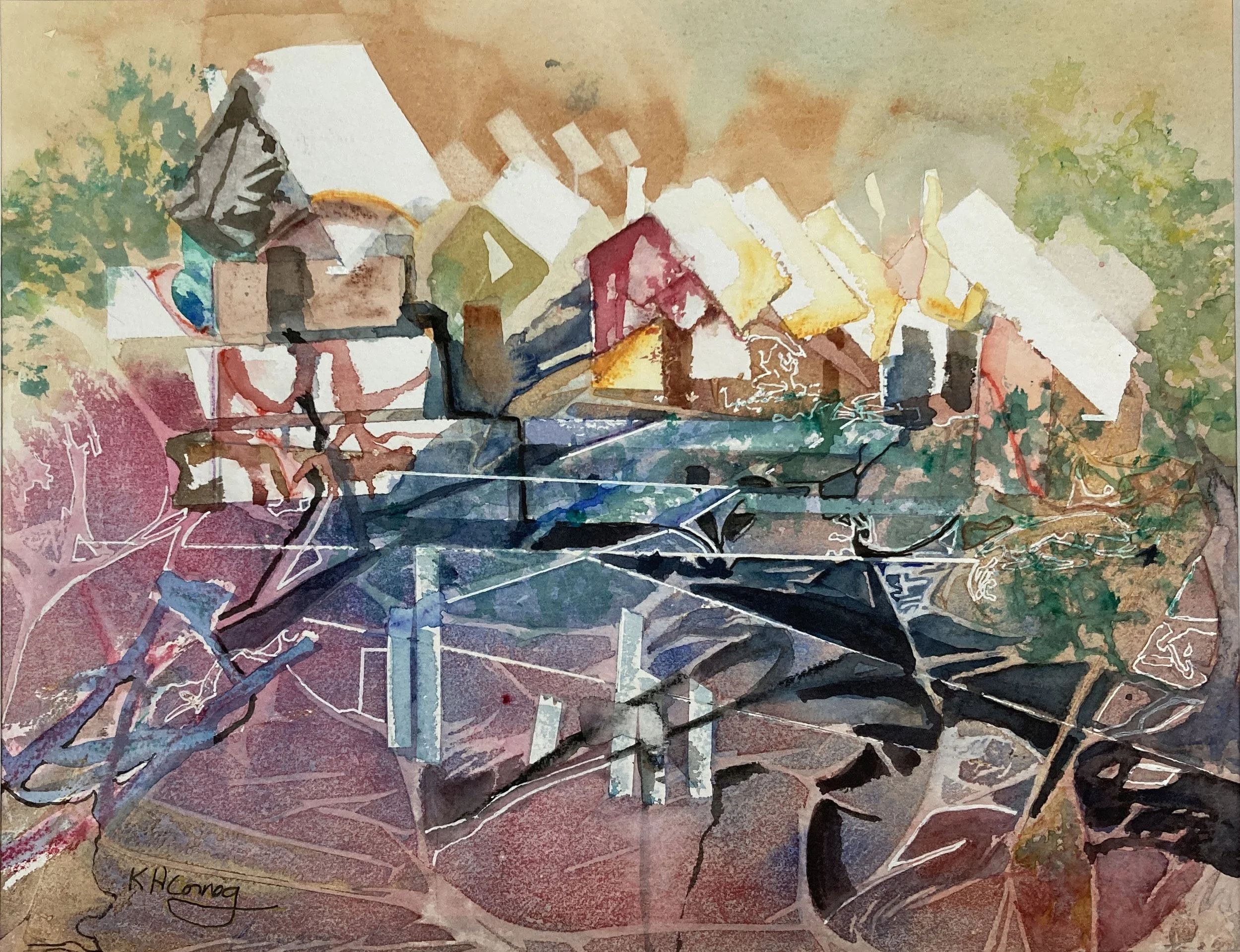 "Subterranean", watercolor &amp; ink, 11" x 14", $350 (framed) SOLD