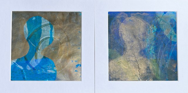 "Alter Ego", monotype, 8" x 16", $400 (framed)