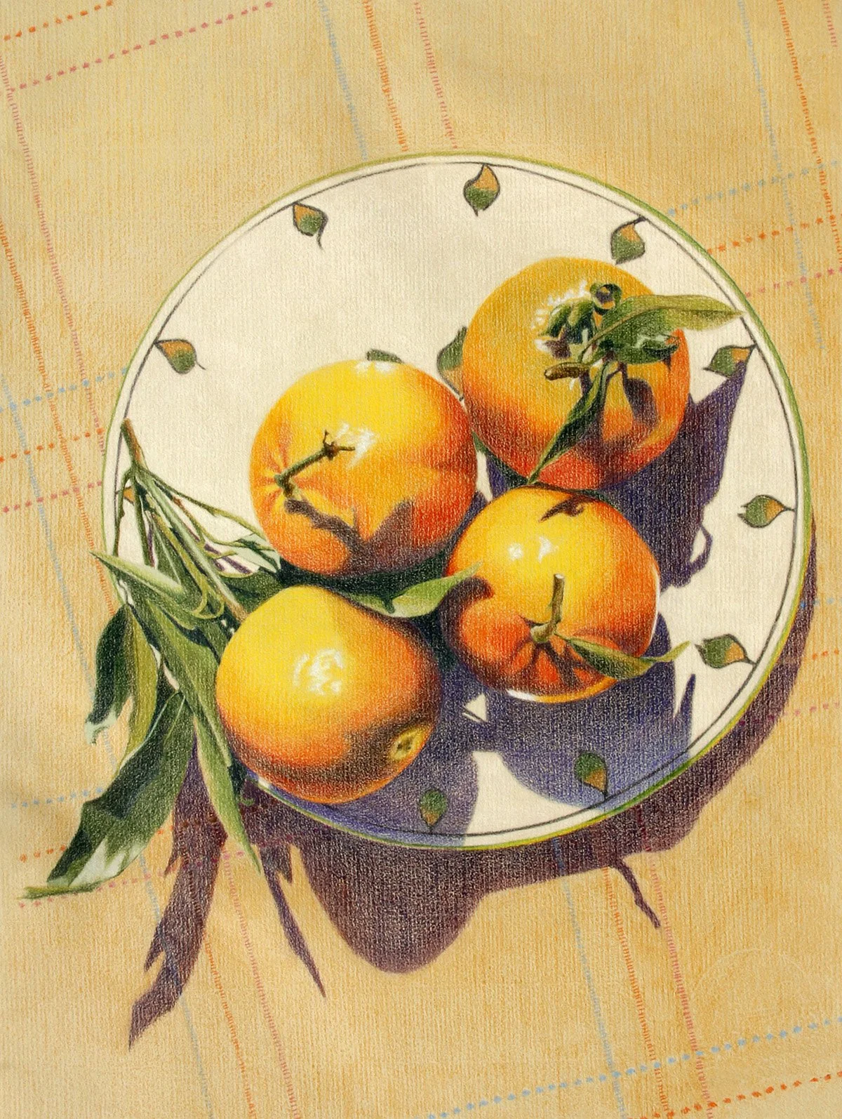 "Tuscan Sunshine", colored pencil, 24" x 17", $975 (framed)