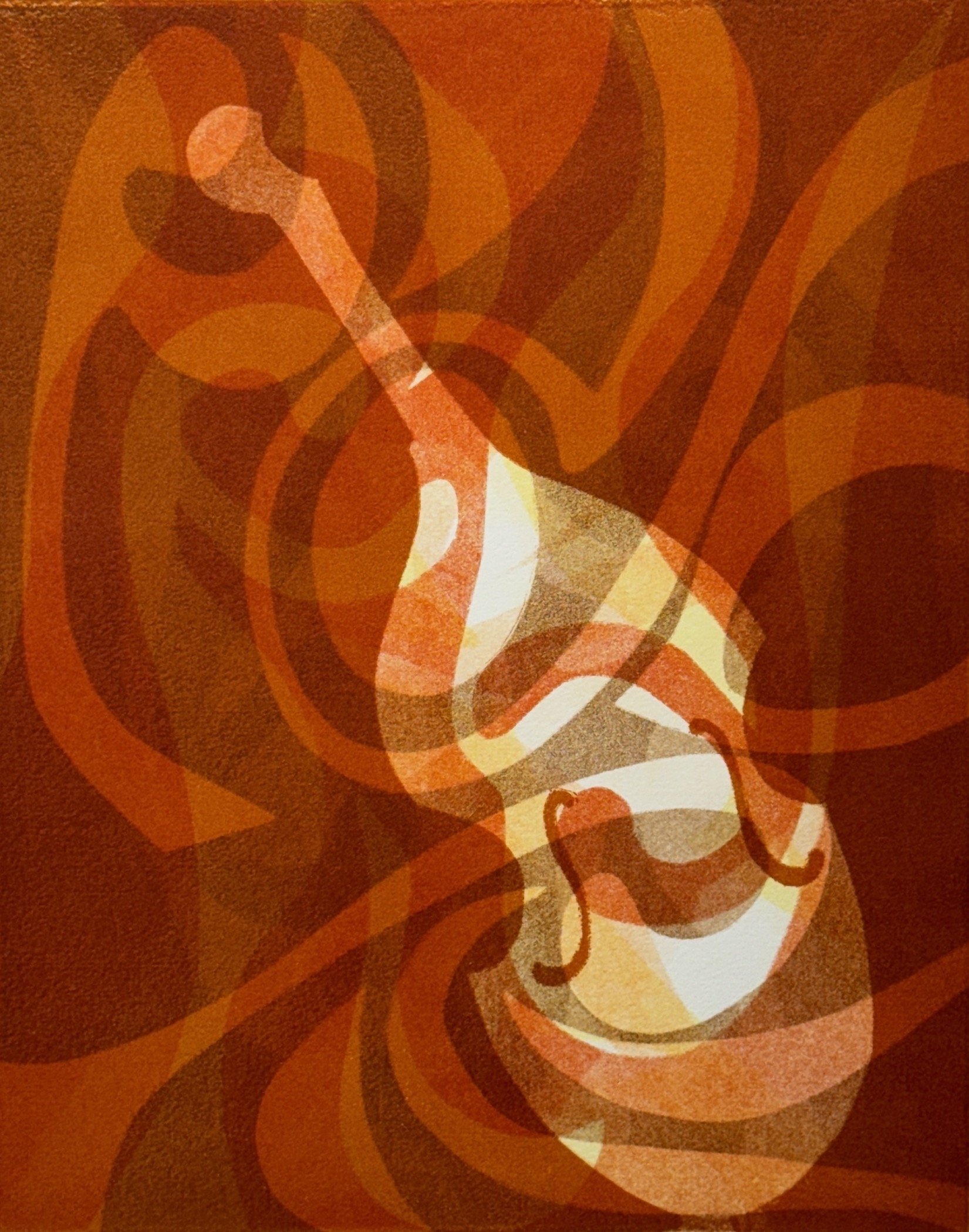 "All About That Bass", monoprint, 21.25" x 18", $500 (framed)