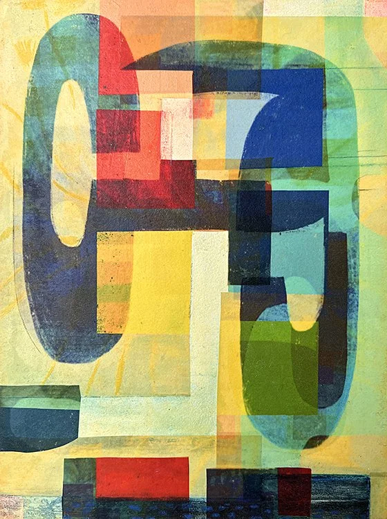 "Touch", inks,rice paper, wax, oil on panel, 16" x 12", $650 (framed) SOLD