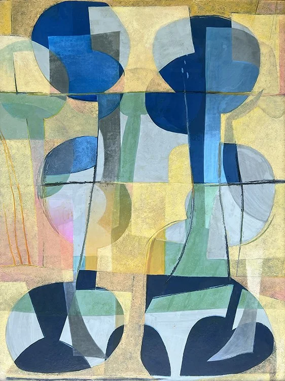 "Smokebush", inks, tinted acrylic polymer, oil, cold wax, on panel, 22" x 30", $1,500 (framed) SOLD