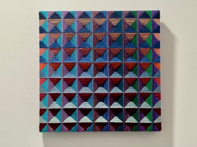 "Cold Spring", rug wool on wood frame, 12” x 12”, $600