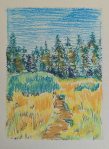 "Path 11", monotype, 6" x 4", $45 (framed) SOLD