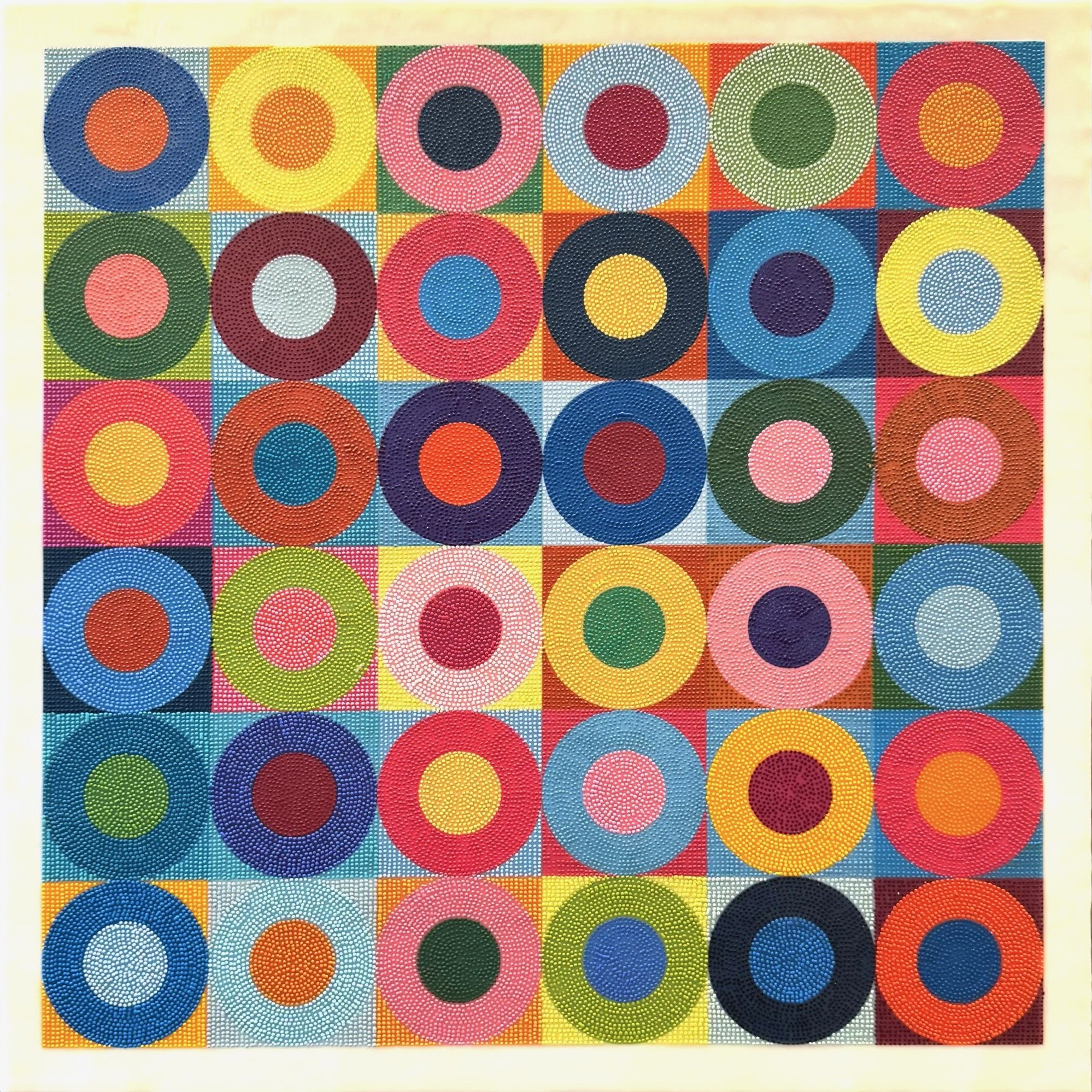 "Color Me Happy", encaustic, 24" x 24", $1,850 (framed)