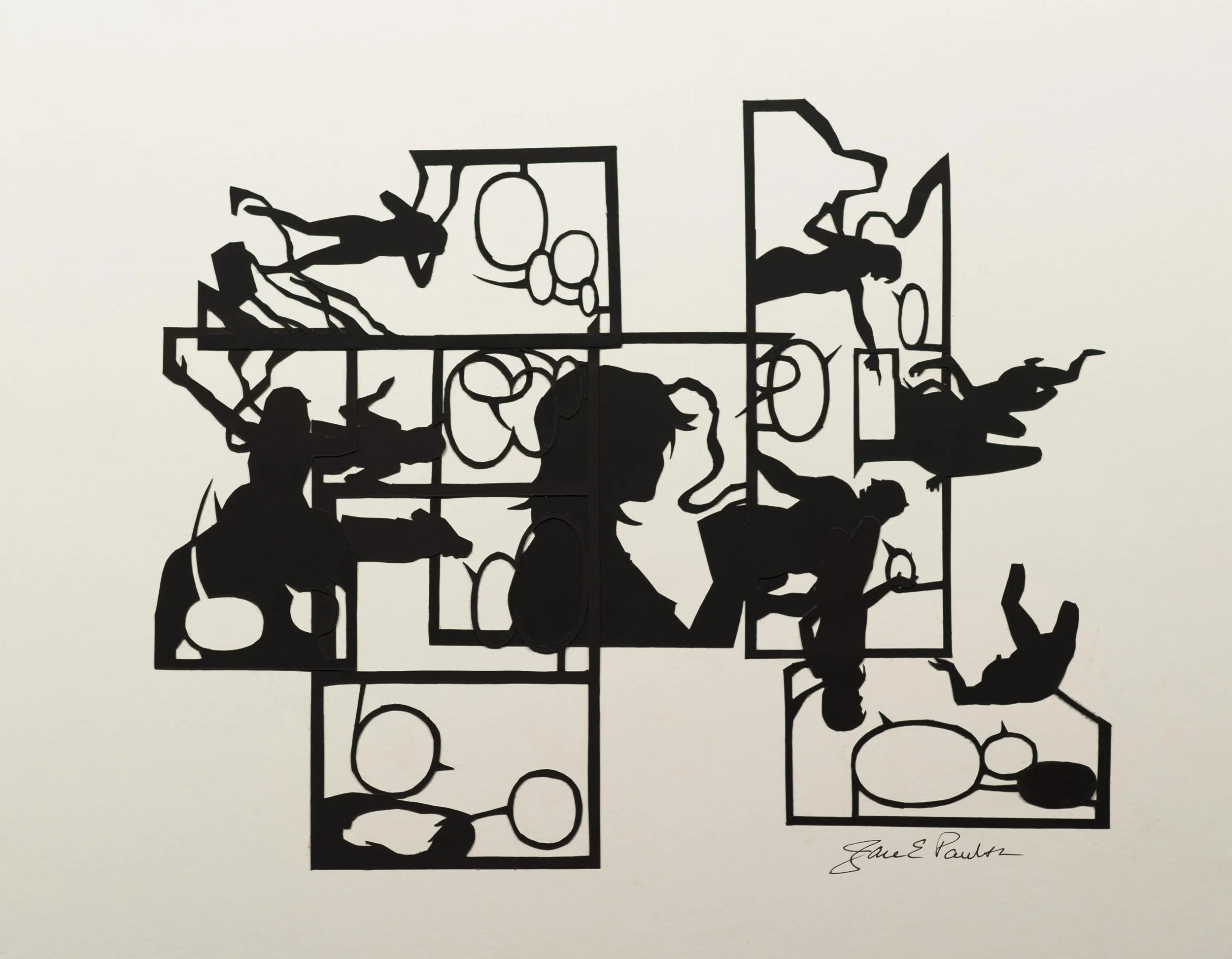 "Make Your Own Comics Adventure", cut paper, 17" x 20", $700