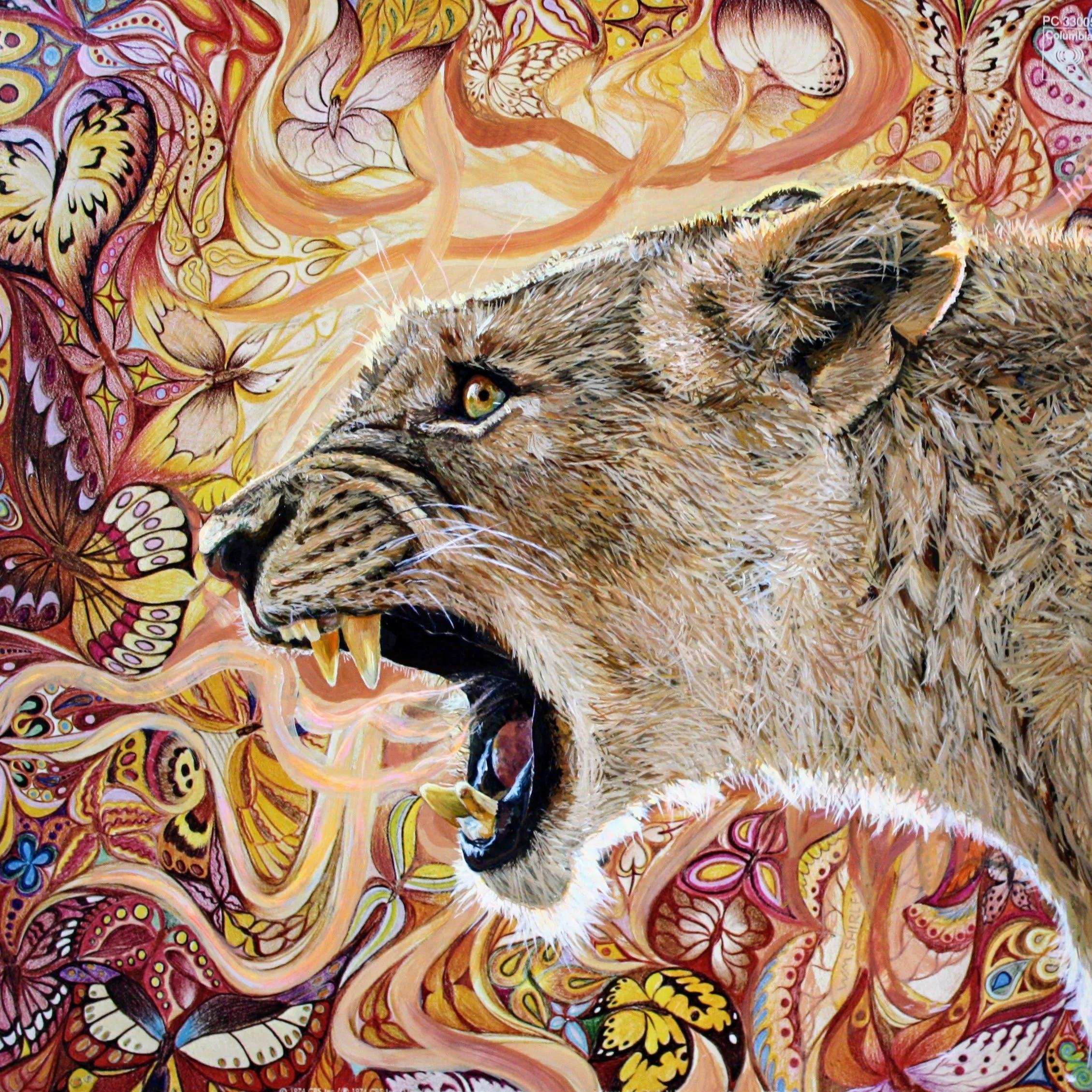 "Love &amp; Fury", acrylic on vintage record cover, 12.5" x 12.5", $575