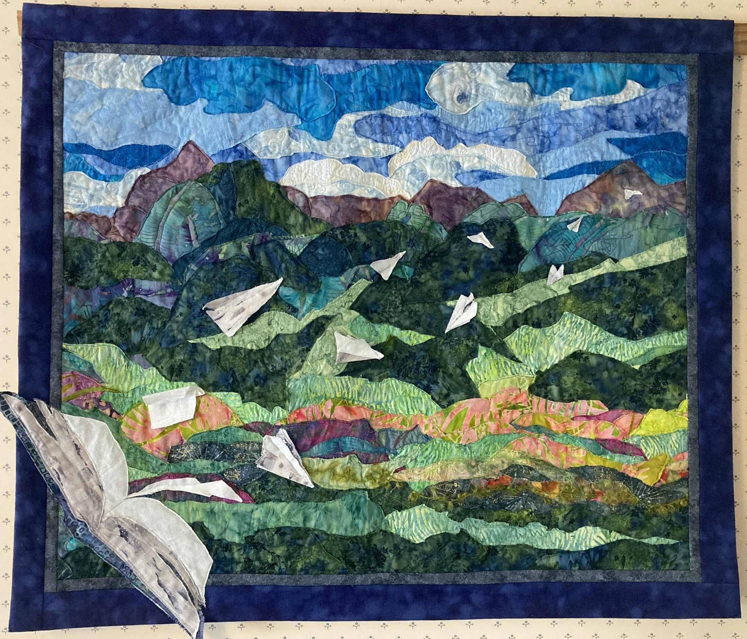 "The Day A Book Decided To Fly", fiber, 27" x 31", $850