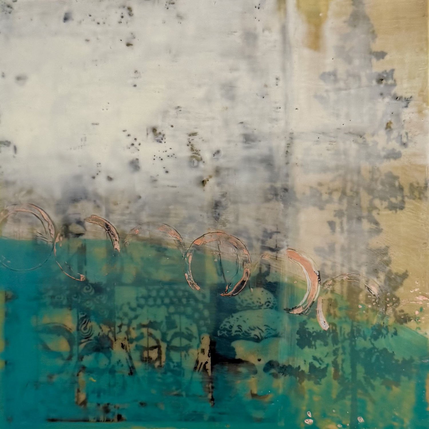 "Beneath The Surface", mixed media, 8" x 8", $220