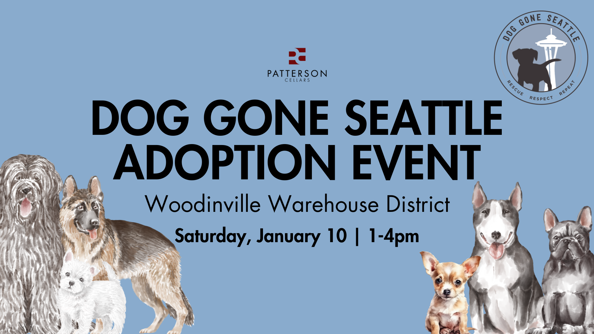 Dog Gone Seattle Adoption Event — Patterson Cellars