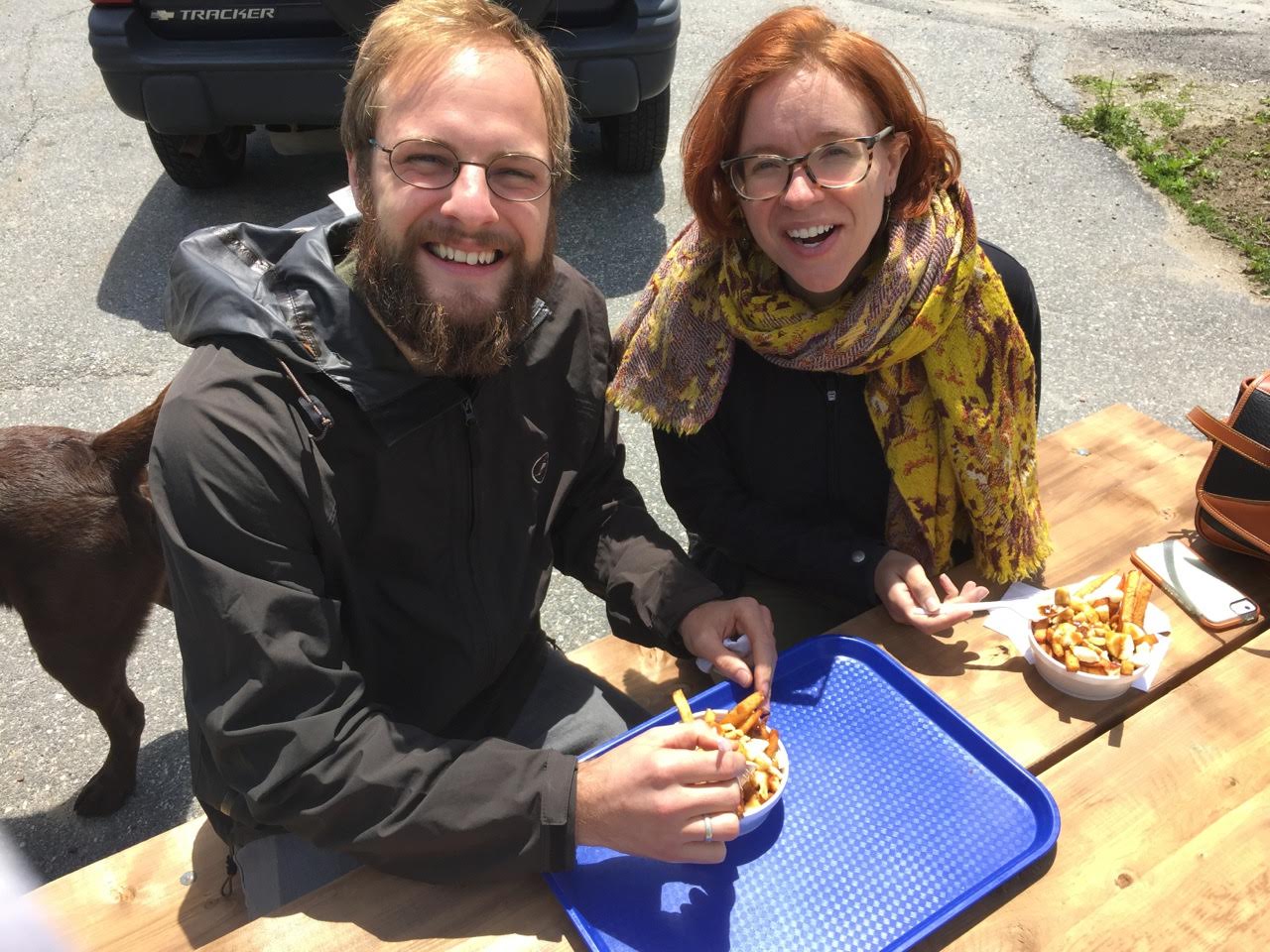Enjoying some poutine in Canada!