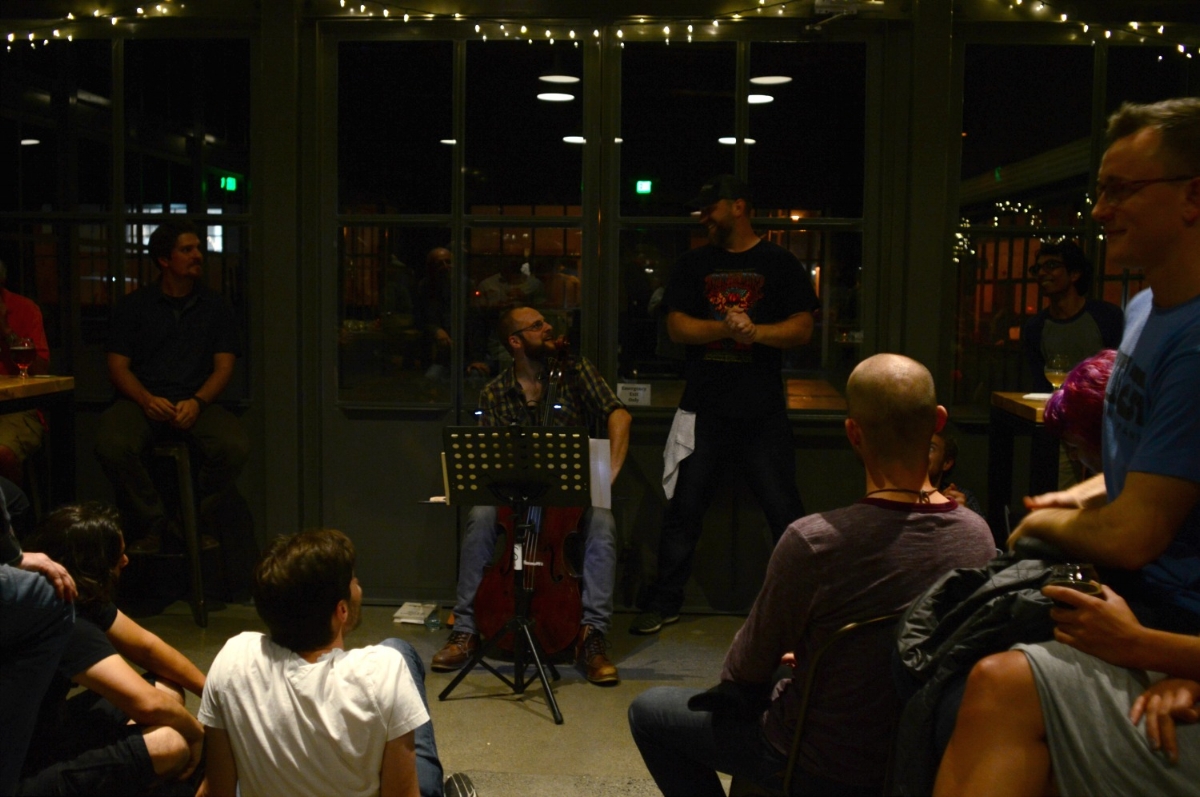 Collaborating with the brewers at Harmonic Brewing. photo: Chris Sampang