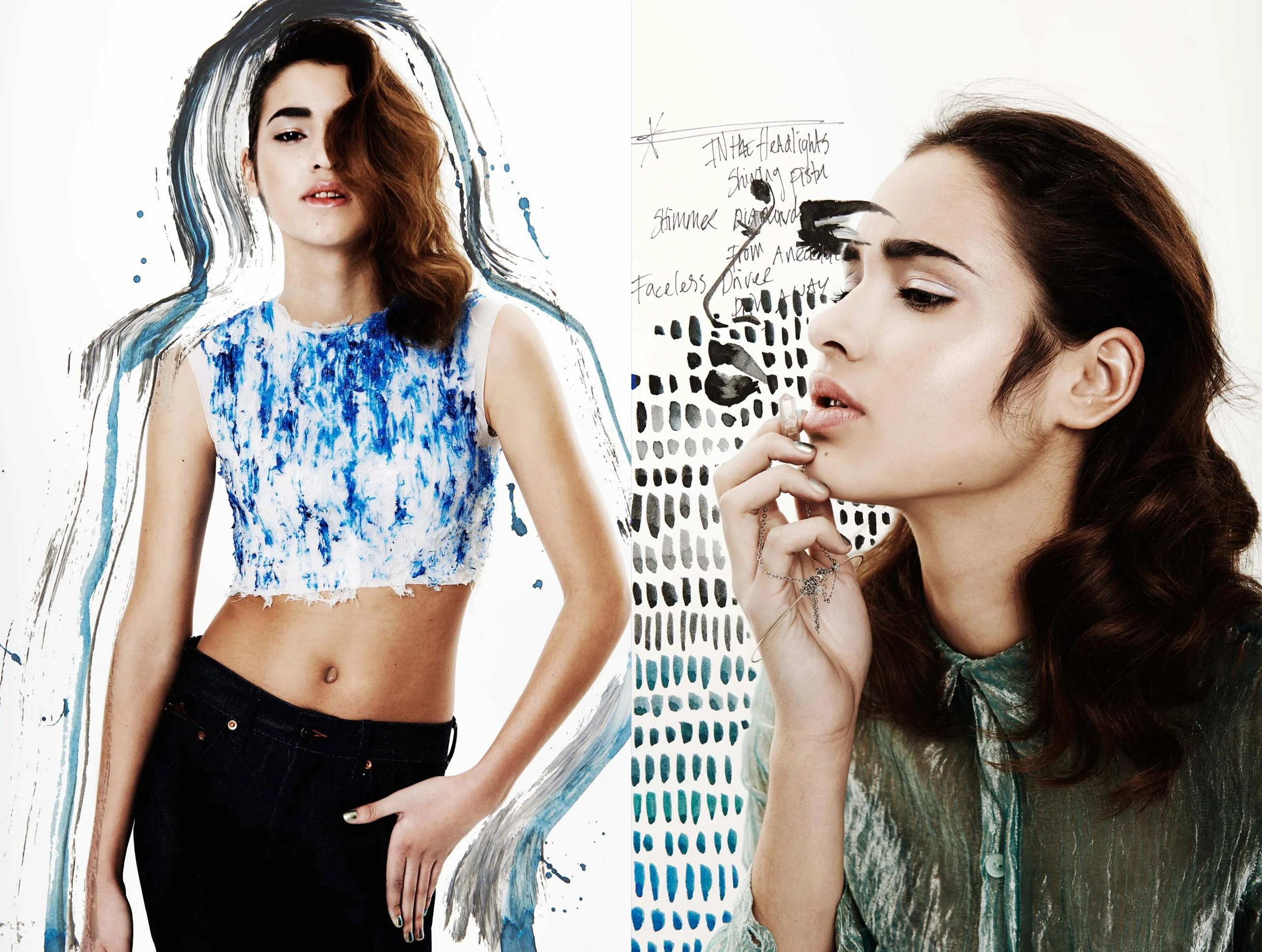 Blue in the City photography MELODY LIEFTINK illustration art SELLA MOLENAAR styling DENISE RUIGROK makeup/hair PETER DWARS model MOISHA @ DE BOEKERS