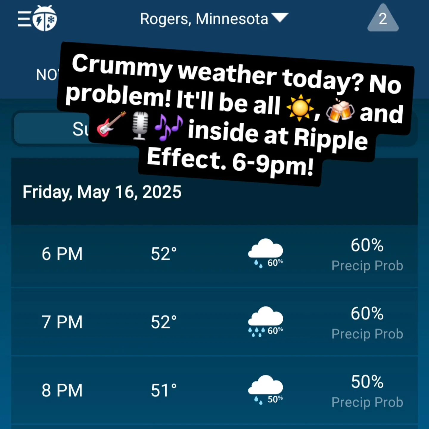Tunes today at @ripple_effect_brewco ! Looking forward to our first show up there in Rogers! We play 6-9. Come check it out!