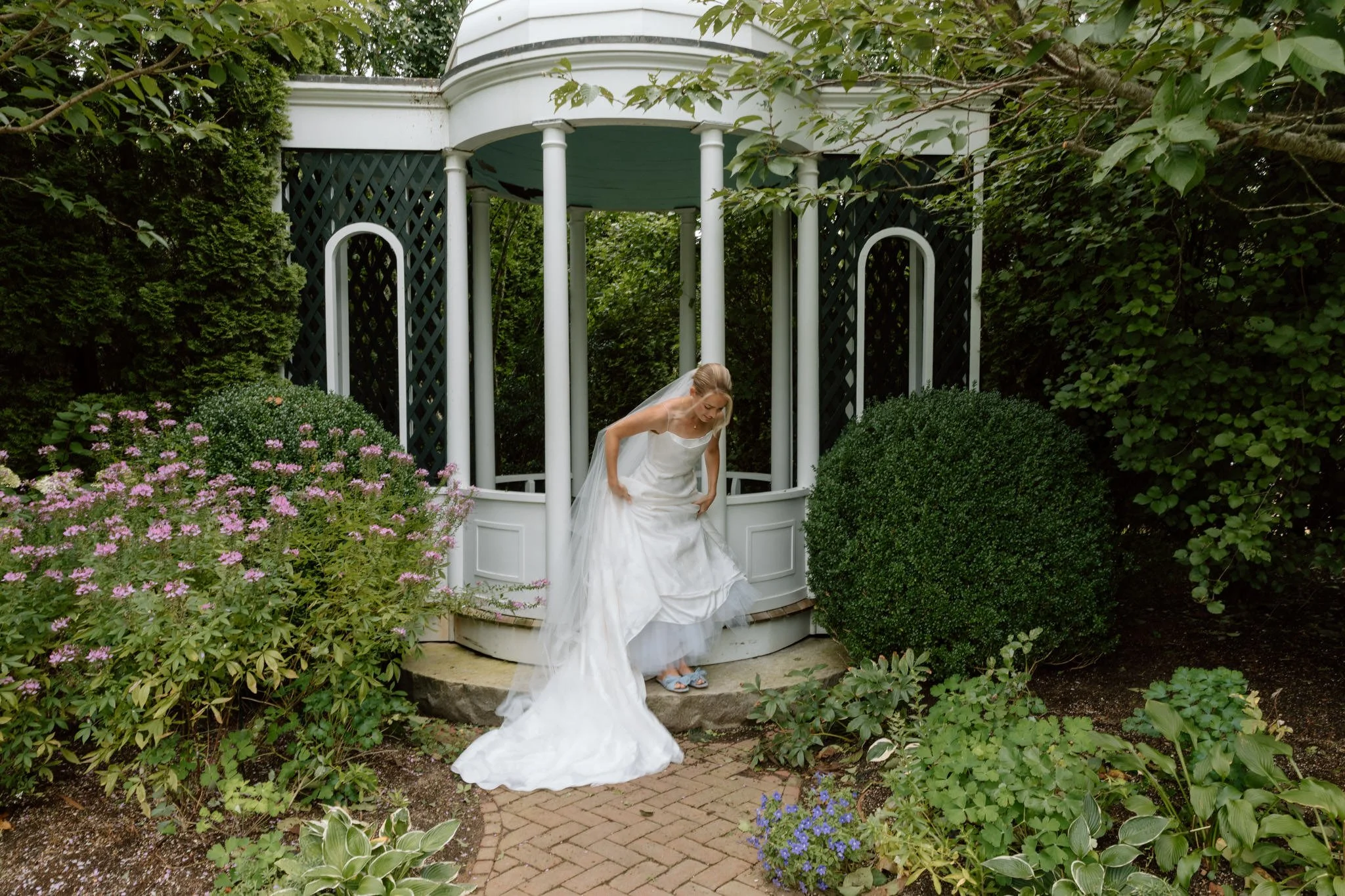 A Classic, Backyard Wedding on Martha's Vineyard Private Estate with Vintage Bronco | 35mm and Medium Format Film Wedding Photography