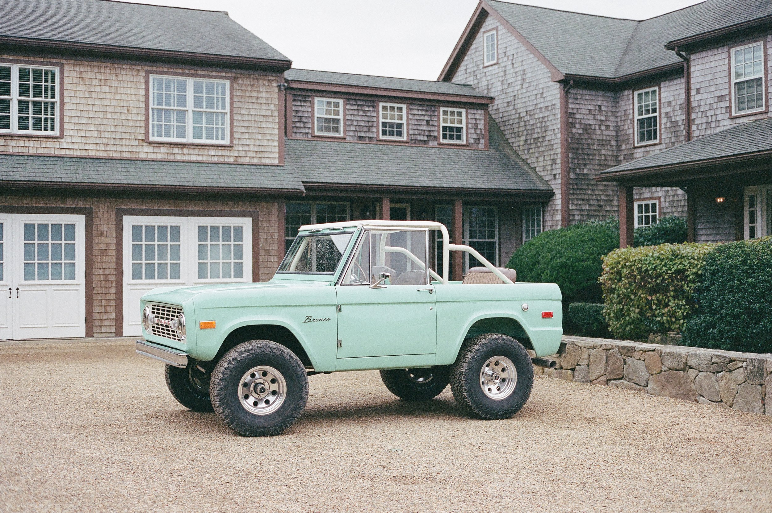 A Classic, Backyard Wedding on Martha's Vineyard Private Estate with Vintage Bronco | 35mm and Medium Format Film Wedding Photography