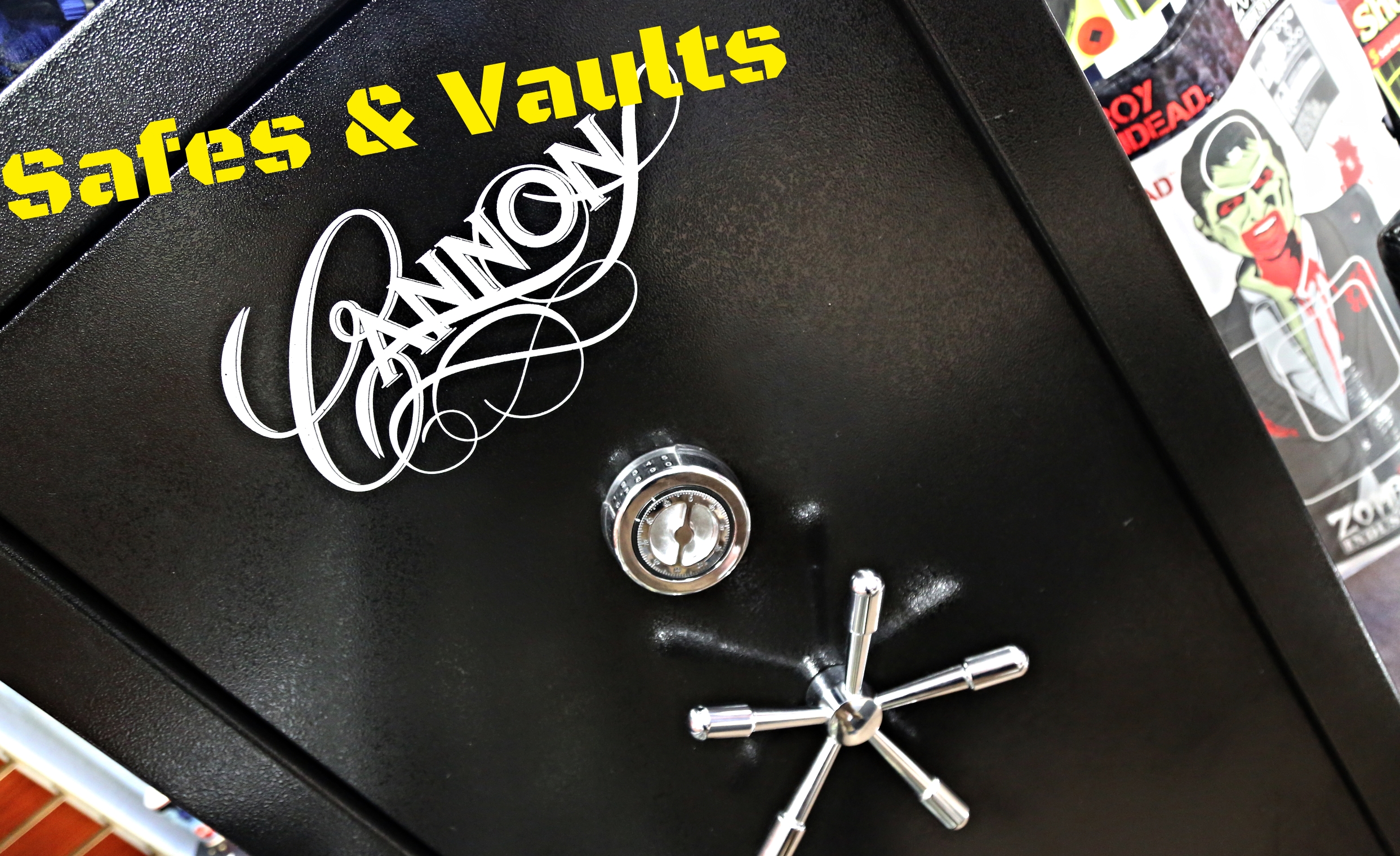 Whether it's a full-size firearm safe, or a small pistol vault to put by your bedside, we got you covered! Come on by the shop to see our high-quality safes for sale by manufacturers such as: -Cannon -GunVault and more!
