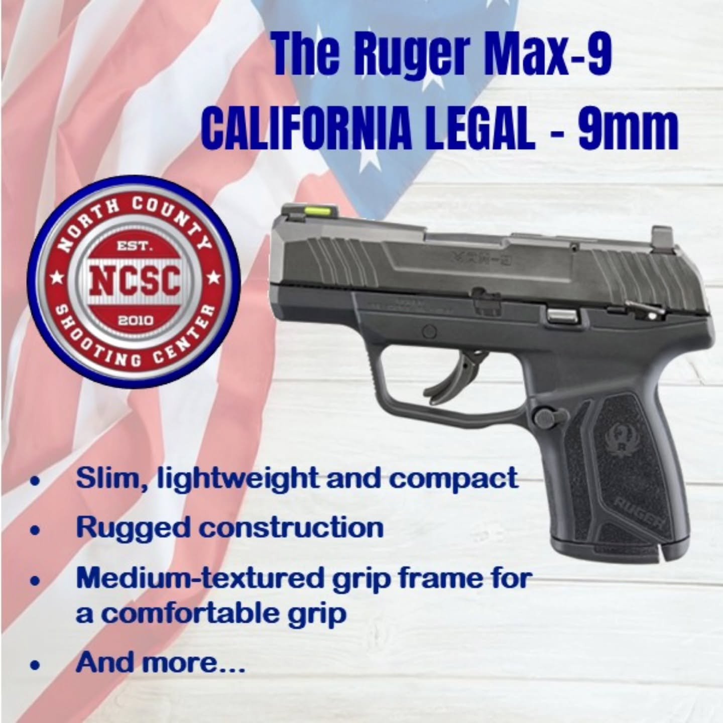 🇺🇸 Ruger Max-9 is back! 

☎️ 760.798.7300

@rugersofficial #Ruger #Max9 #RugerMax9 #CCW #ConcealedCarry #2A #NorthCountyShootingCenter