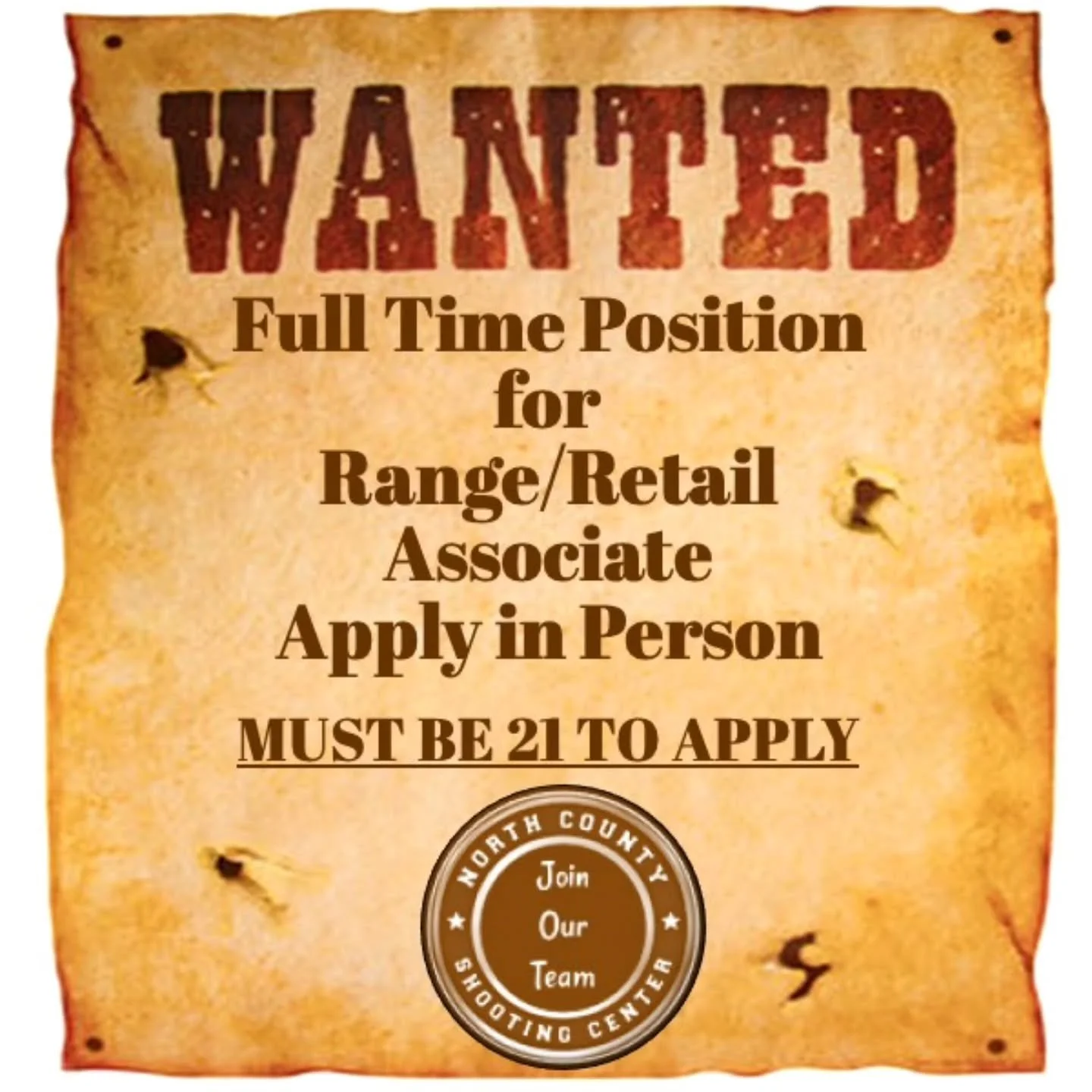 💪 Come join the team at NCSC! Apply in-person at the range. 

☎️ 760.798.7300

#Job #NowHiring #Jobs #SanDiego #Employment #Hiring #Work #HelpWanted