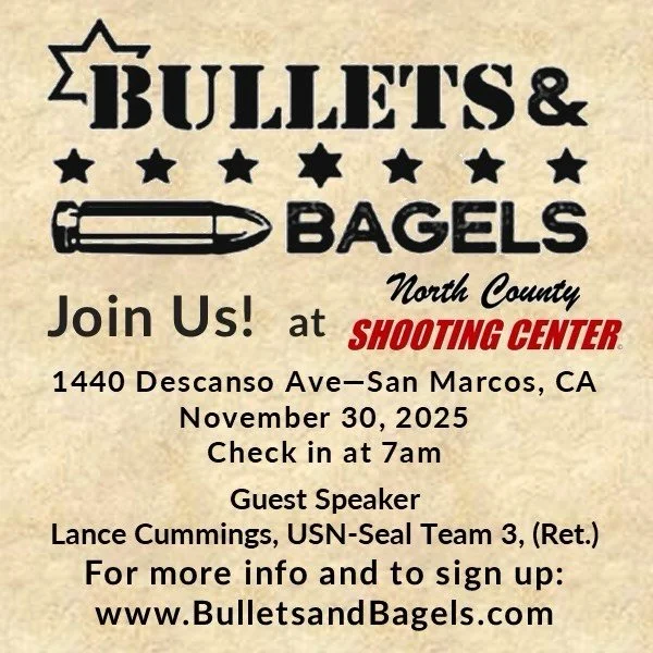 📣 LAST DAY TO REGISTER! Join &lsquo;Bullets &amp; Bagels&rsquo; at NCSC tomorrow! 

Get details and register on their website:
🔗 https://tinyurl.com/mr243zwj

@bulletsandbagels #BulletsandBagels #Event #Club #SanDiego #Sports #Register #SignUp