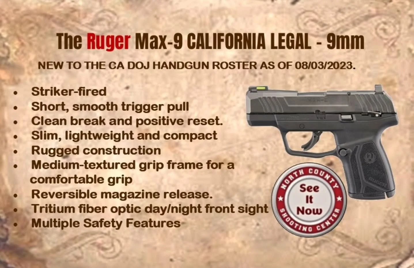 📣 Ruger Max-9!

☎️ 760.798.7300

@rugersofficial #Ruger #Max9 #RugerMax9