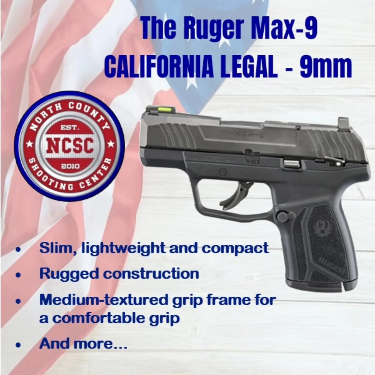 🇺🇸 The Max-9 is an American-made workhorse! 

☎️ 760.798.7300

@rugersofficial #Ruger #Max9 #RugerMax9
