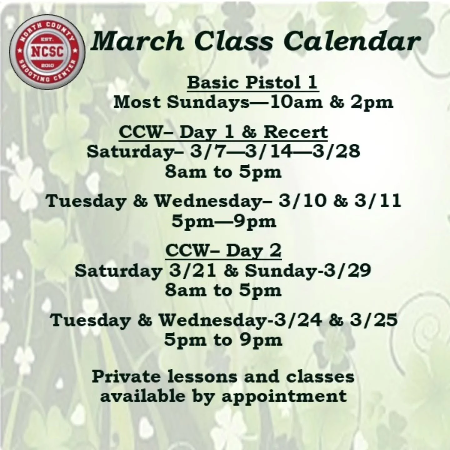 💪 Join us for March classes &amp; training!

🗓️ Full calendar: https://tinyurl.com/y3jy75mv
☎️ Reserve your spot in a class: 760.798.7300

#Classes #Training #March #Calendar #SanDiego
