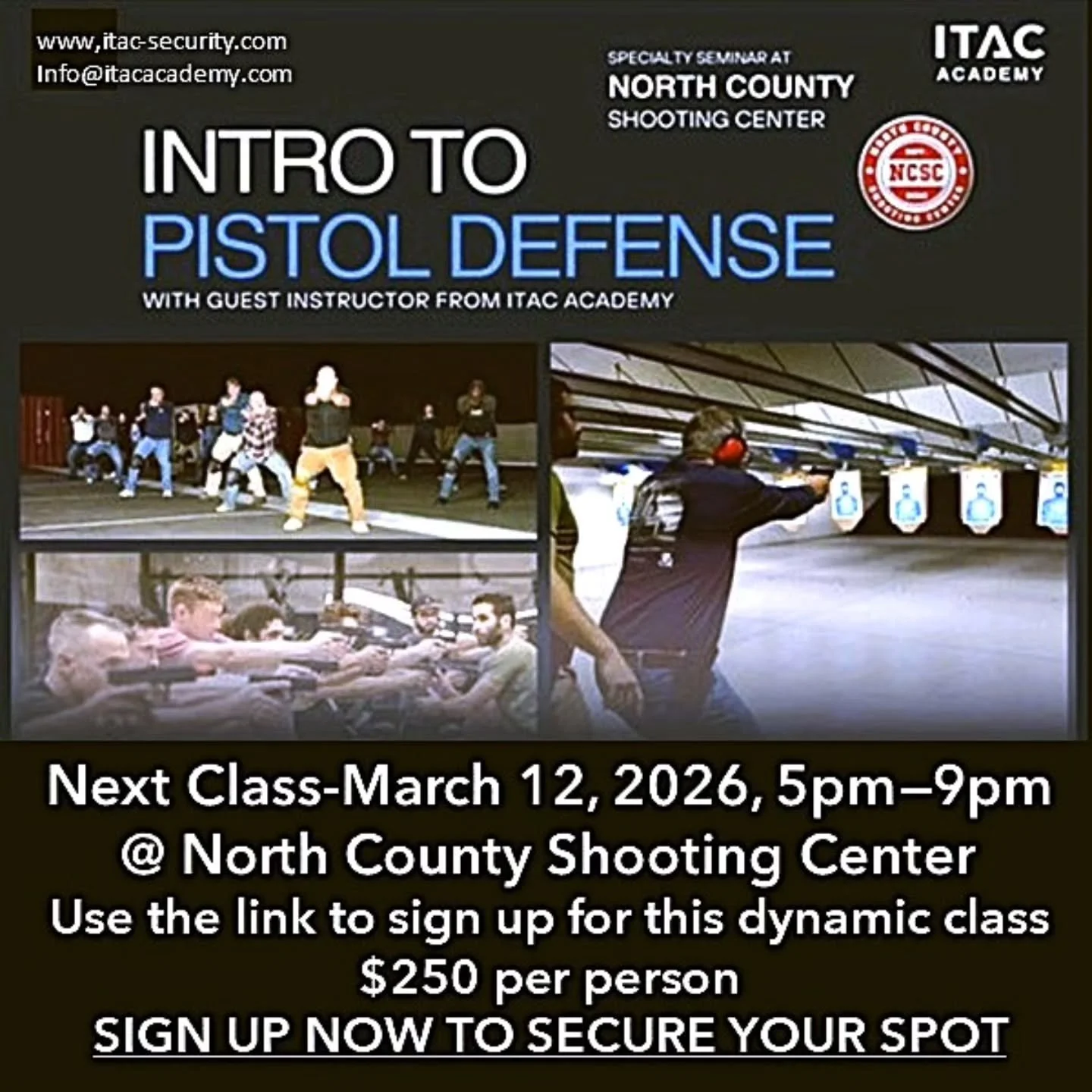 💪 Next ITAC ACADEMY class March 12th at 5pm!

➡️ Register here: https://tinyurl.com/yc66ksez

@itac_academy #ITACAcademy #ITACDefense #ITAC #Class #Training