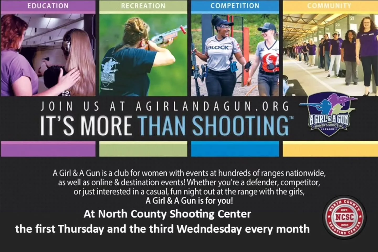 💪 Join A Girl &amp; A Gun 'Girls Night Out' tomorrow at 5:30pm!

☎️ 619.786.6225
@agagclub

#AGAGClub #Girls #Ladies #Women #Sports