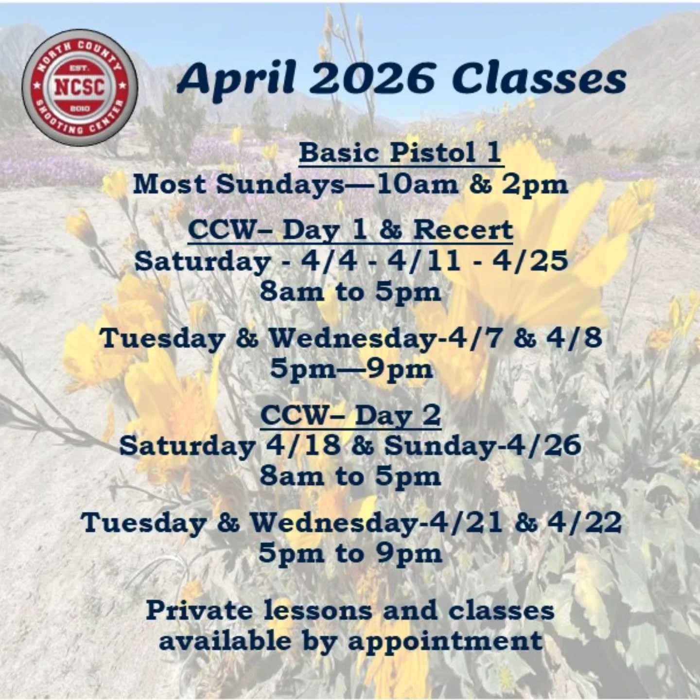 💪 Join us for classes happening this month!

🗓️ Full calendar: https://tinyurl.com/y3jy75mv
☎️ Reserve your spot in a class: 760.798.7300

#Classes #Training #April #Calendar #SanDiego