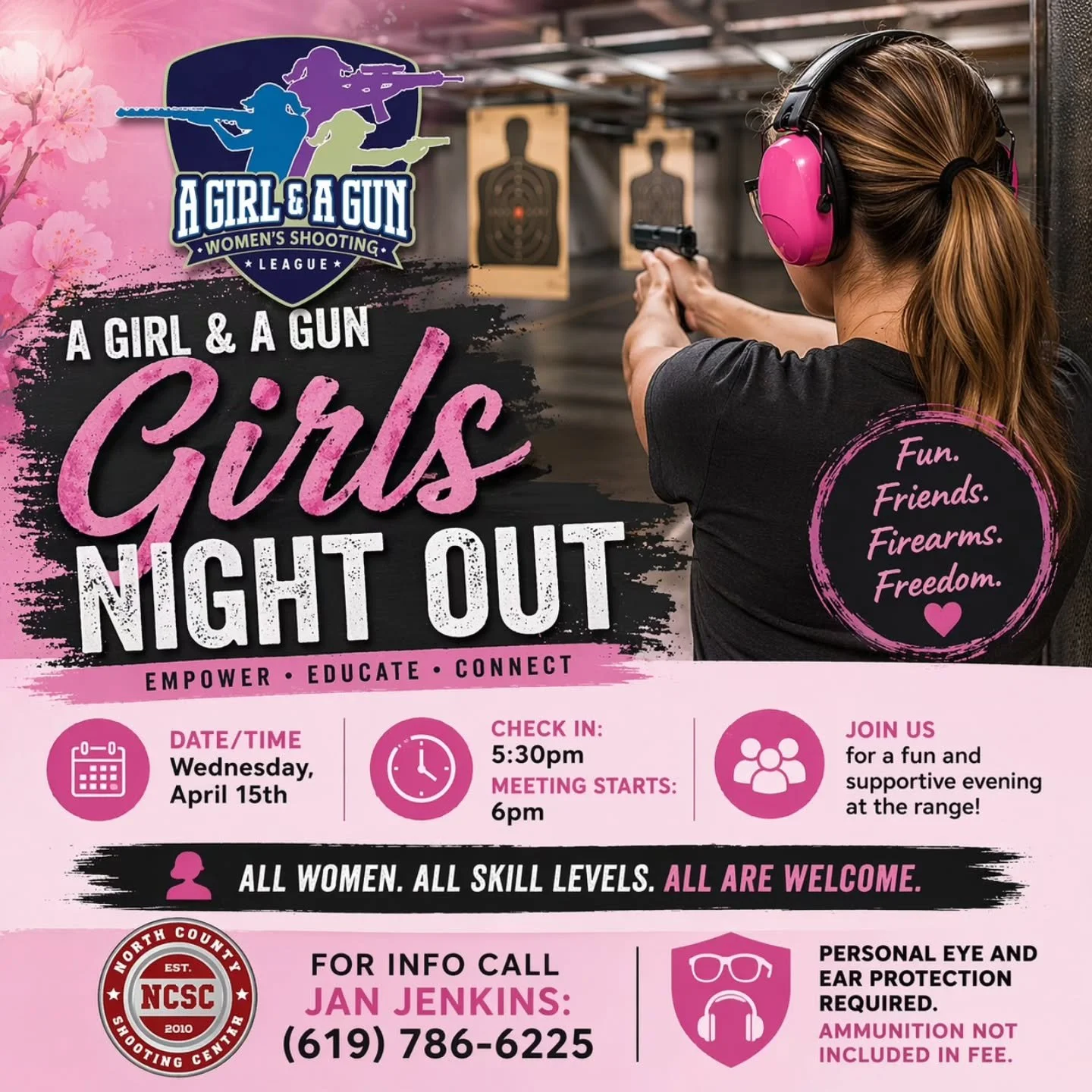💪 Join A Girl &amp; A Gun 'Girls Night Out' tomorrow at 5:30pm!

☎️ 619.786.6225
@agagclub

#AGAGClub #Girls #Ladies #Women #Sports