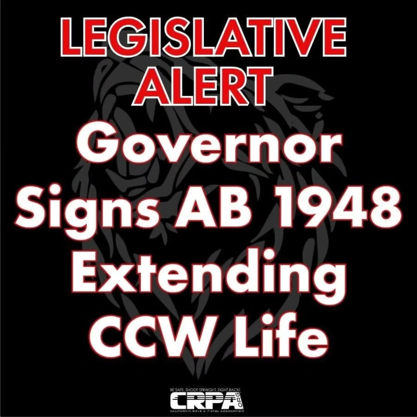 📢 California AB 1948 signed and approved!

#Breaking #News #CCW #California