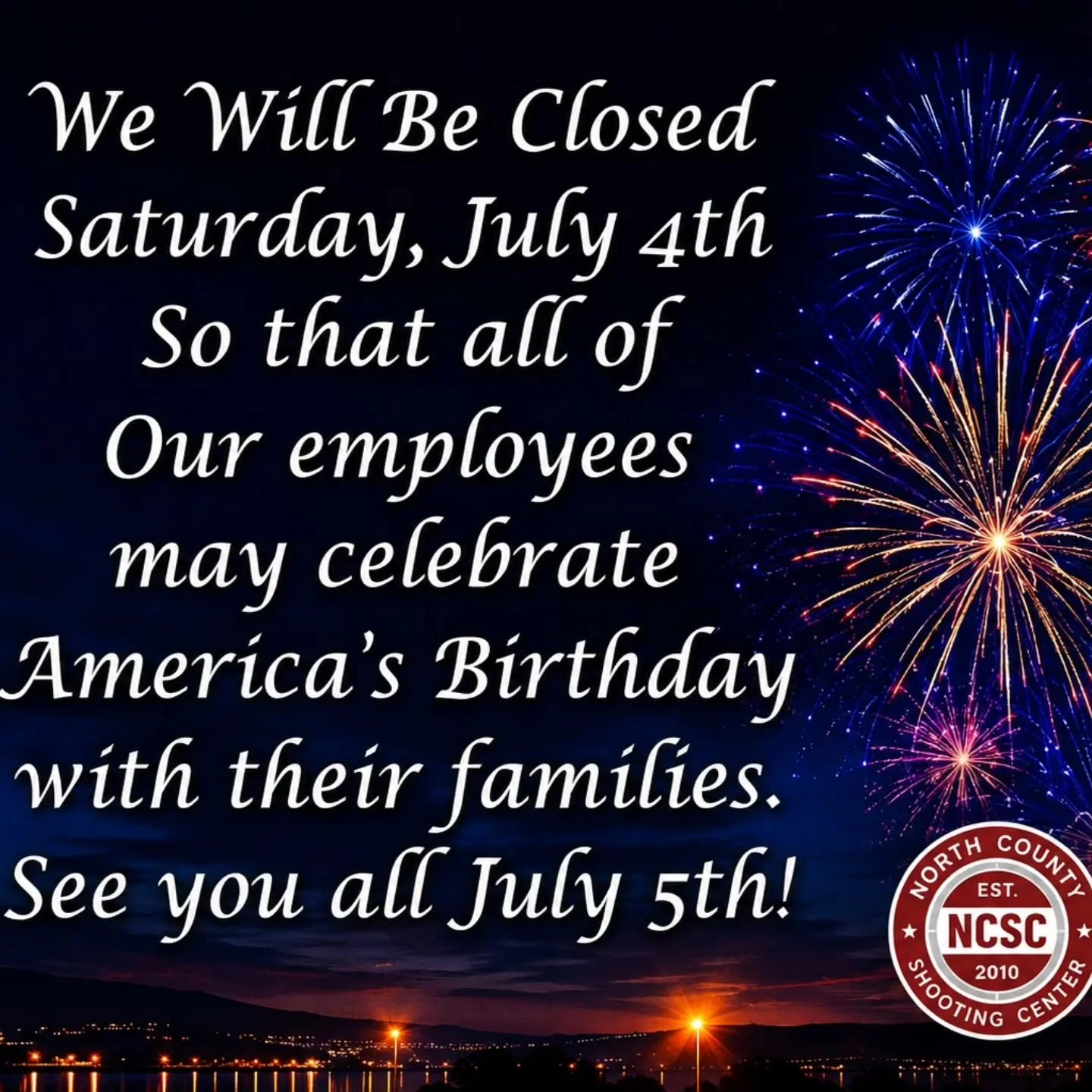 🎆🇺🇸 Just a reminder that the range will be closed this Saturday, July 4th for Independence Day.

We hope you all have a fun and safe weekend with your families!

#4thofJuly #July4th #IndependenceDay #USA #America