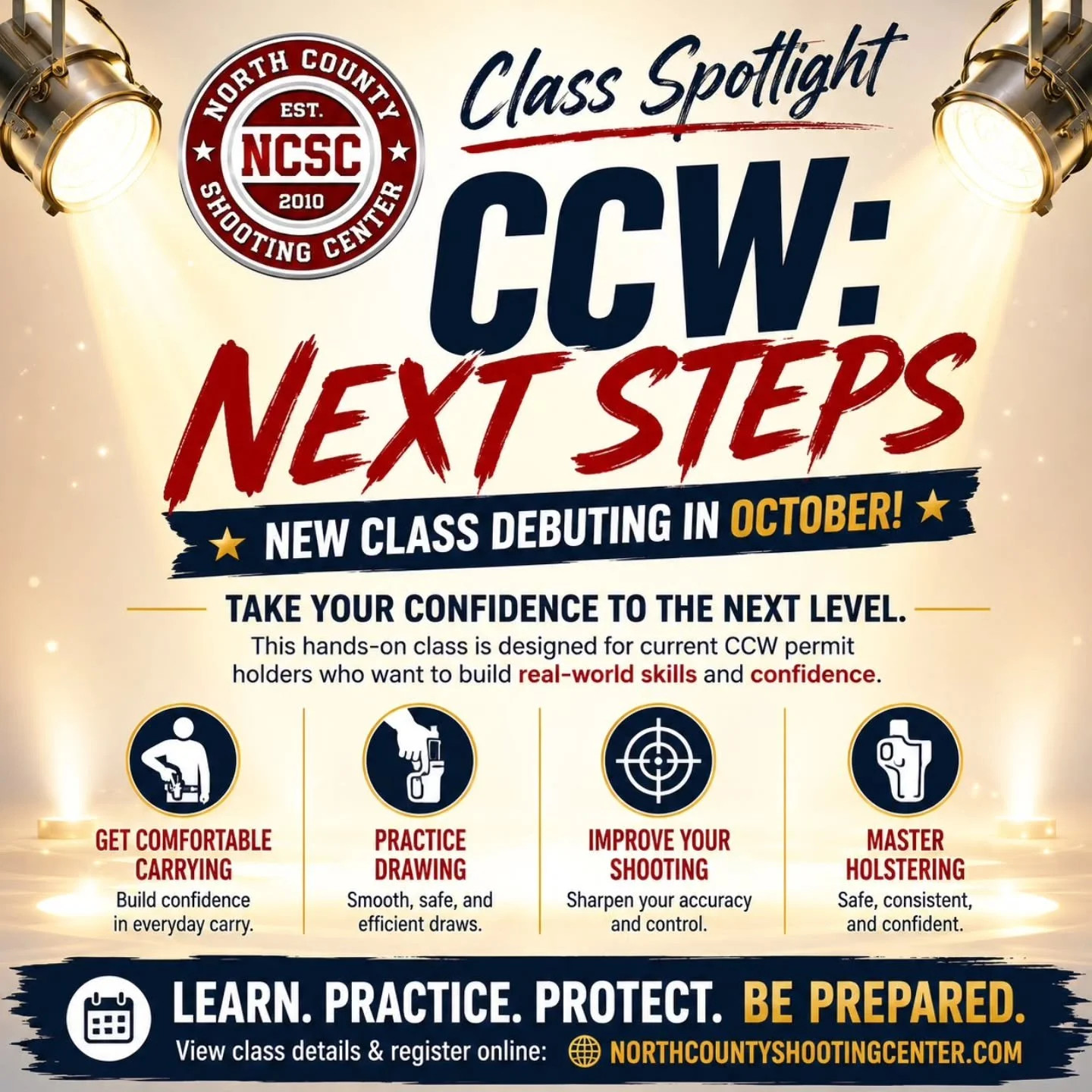 🆕 NEW CCW: Next Steps class! Get confident, get comfortable, get trained. 

👉 Class details:
https://tinyurl.com/NEWCCWCLASS

☎️ Reserve your spot before they are gone:
760.798.7300

#CCW #ConcealedCarry #EDC #Class #New
